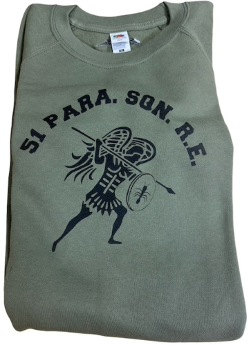 51 Para Squadron, SweatShirt, Green, Large Emblem.