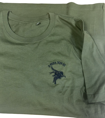 9 Para Squadron T Shirt, Green, Pegasus logo.