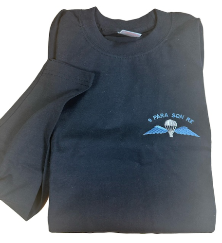 9 Para Squadron, T Shirt, Long Sleeve, Black, Wings.
