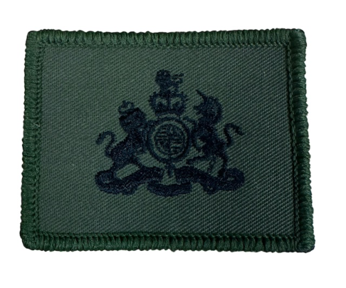 WO1 Rank Badge, Cloth, Black on Green